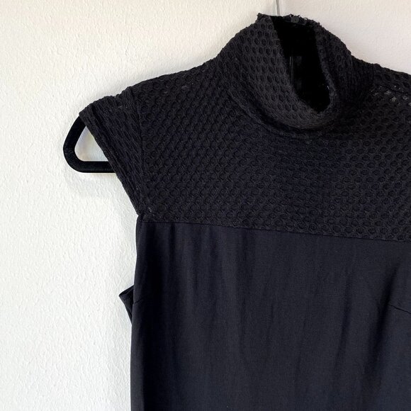 Lulus Black Turtle Neck Short Sleeve Dress S - Picture 3 of 8